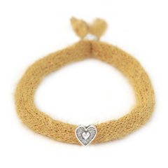 Armband flauschiges Curry-Silber