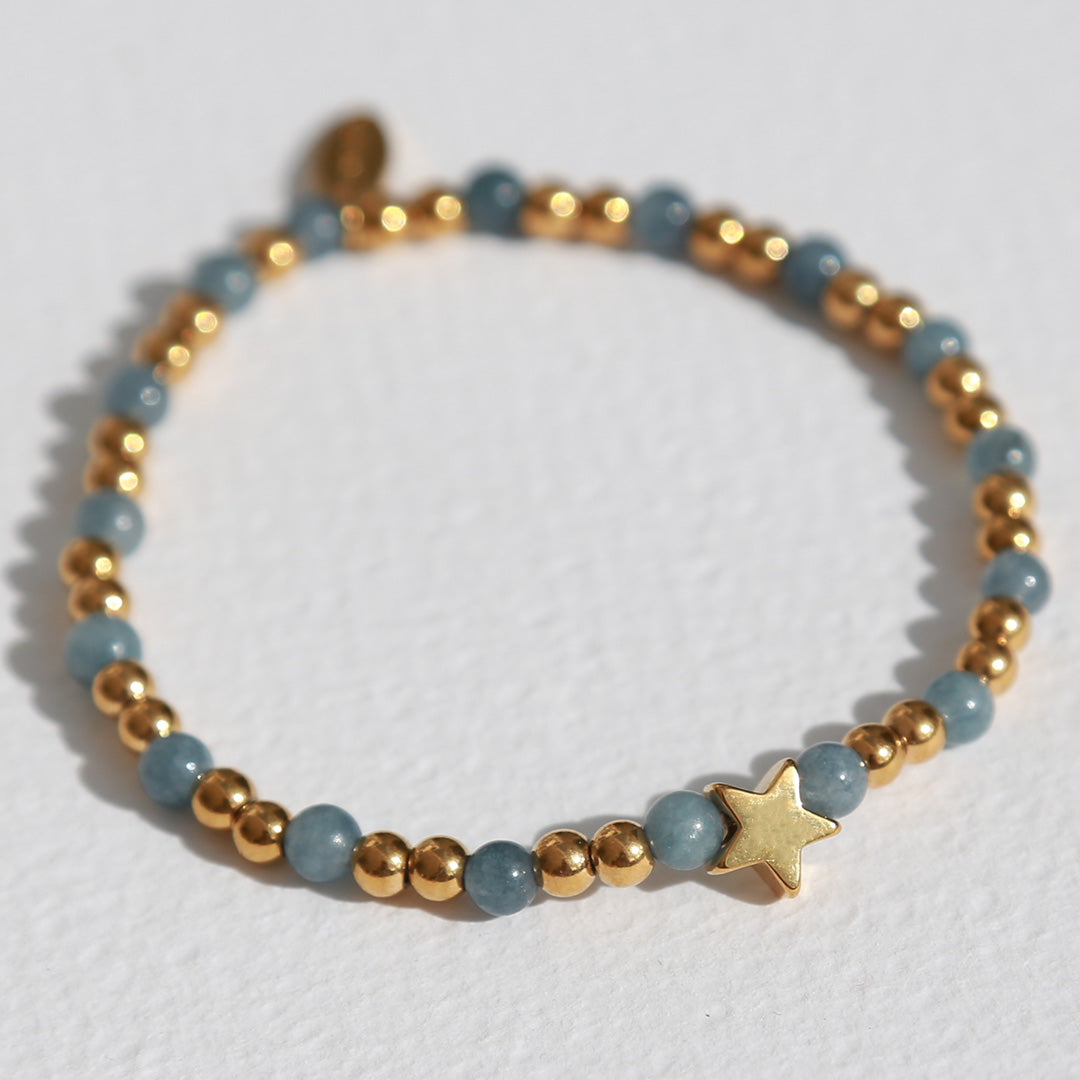 Bracelet Moraira étoile avec pierre bleue