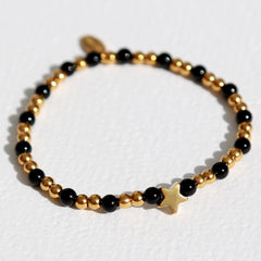 Moraira star bracelet with black stone
