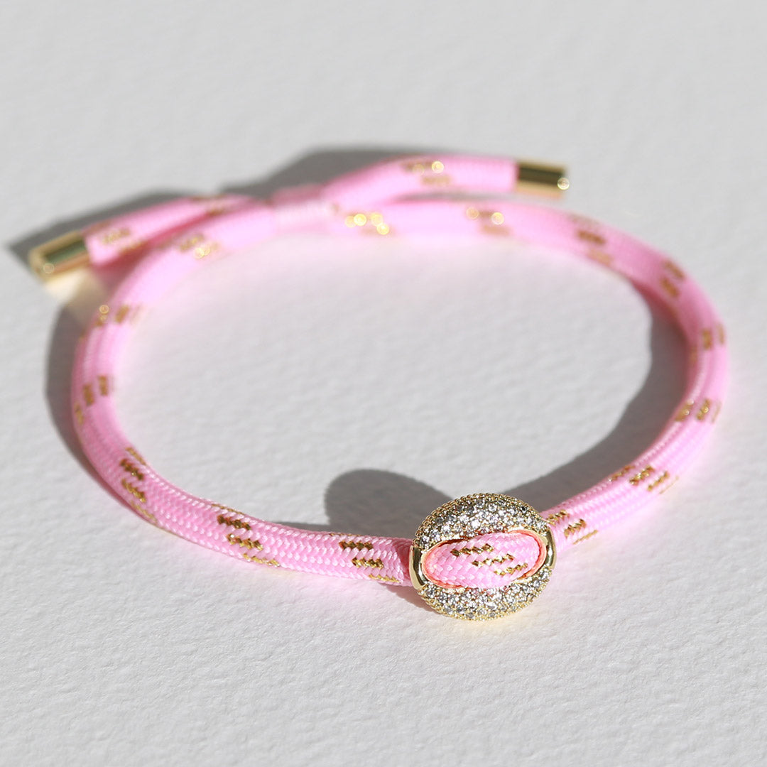 Bohnenarmband diamant rosa