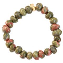 Bracelet unakite vert