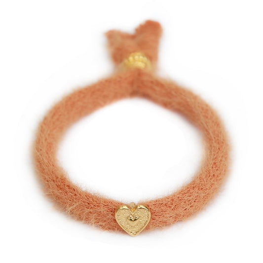 Fluffy apricot bracelet
