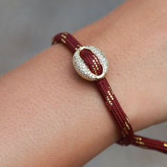 Bracelet Bean en diamant bordeaux