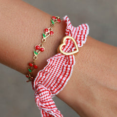 Bracelet en or rouge cerise