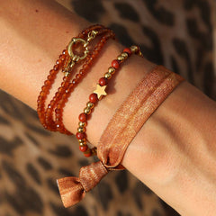 Bracelet facet wrap Orange Garnet