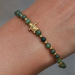 Bracelet en pierre précieuse tortue serpentine