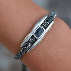 Armband frosty glitter silver