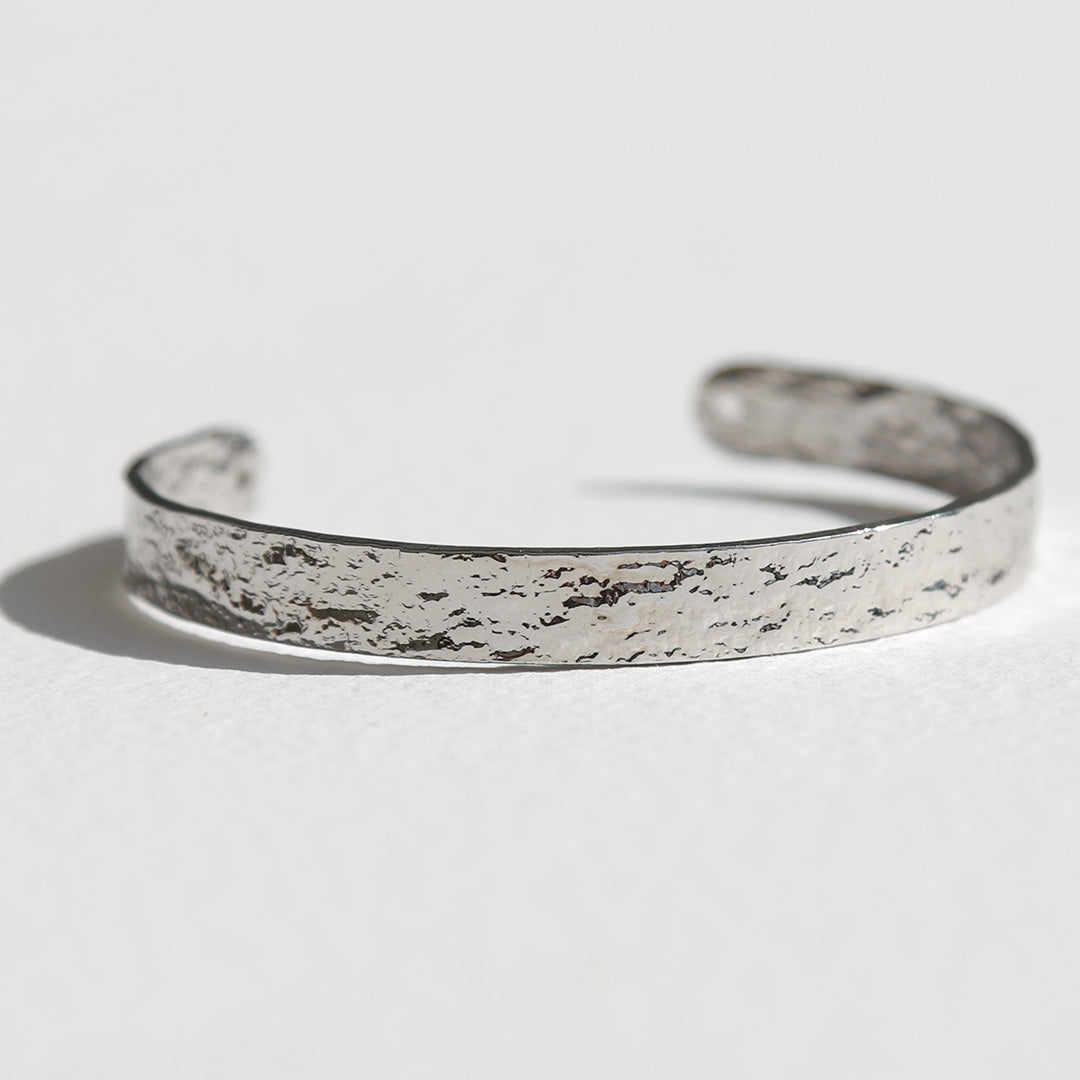 Hammered silver bangle