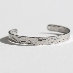 Hammered silver bangle