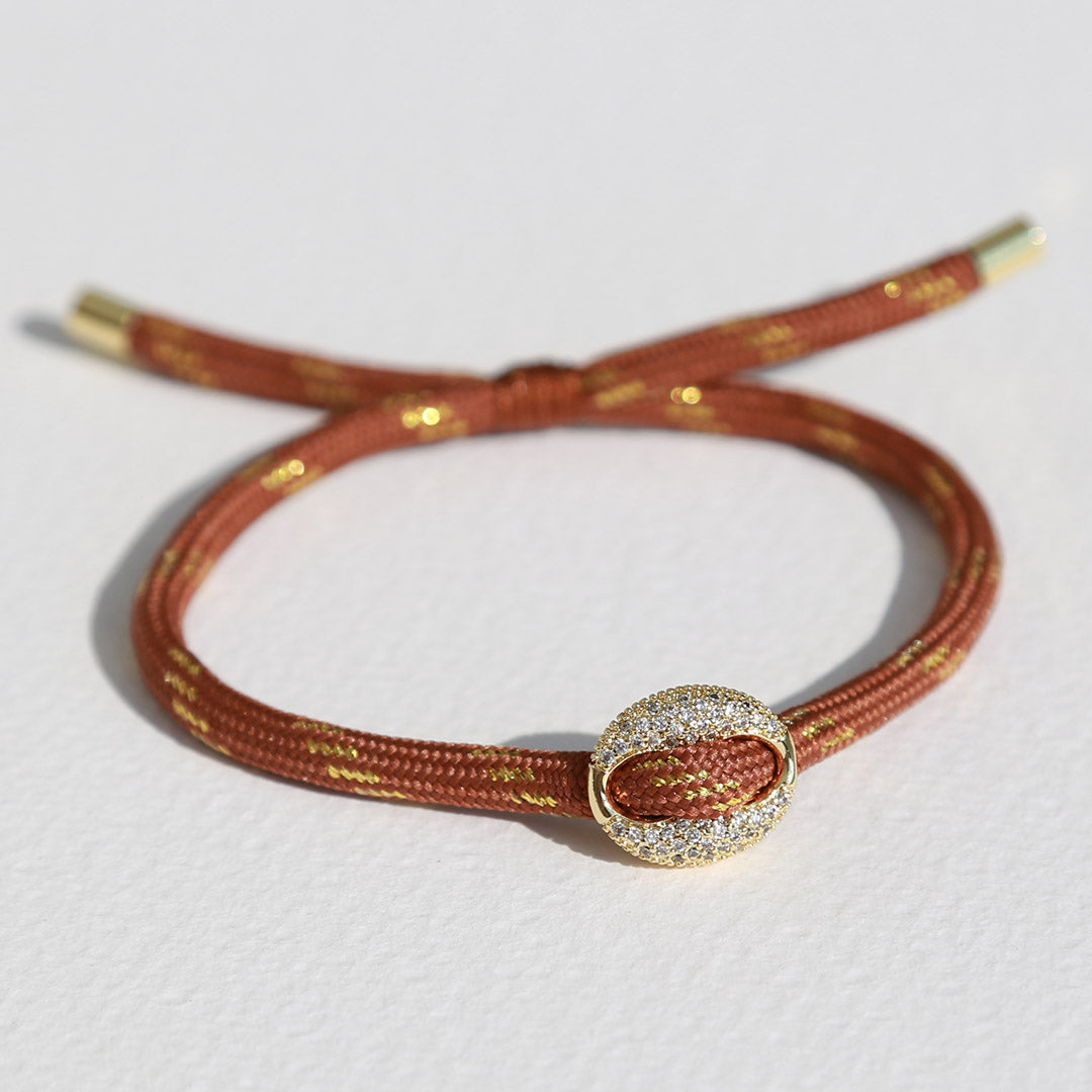 Bracelet Bean avec diamant marron