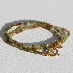 Bracelet facet wrap Green Garnet