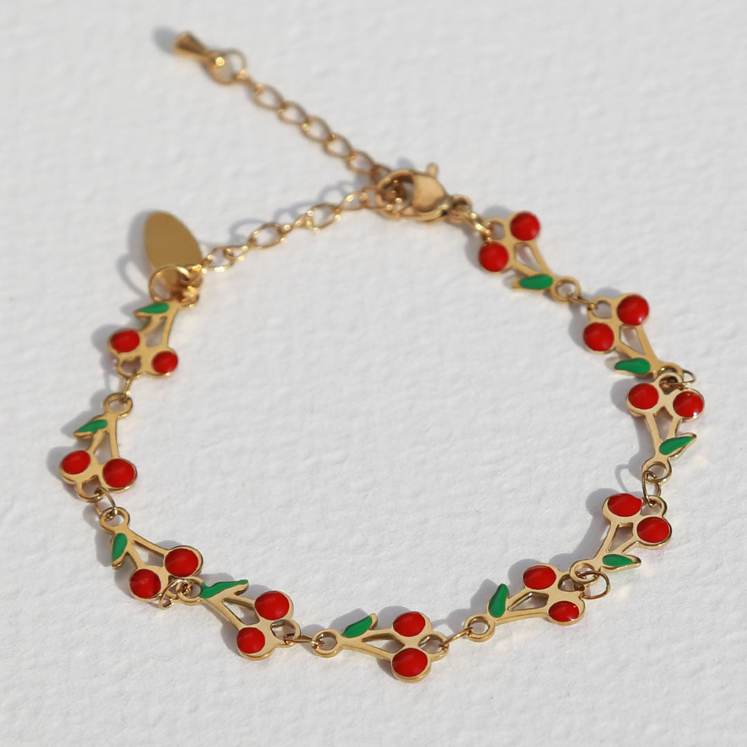 Bracelet en or rouge cerise
