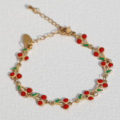 Bracelet en or rouge cerise