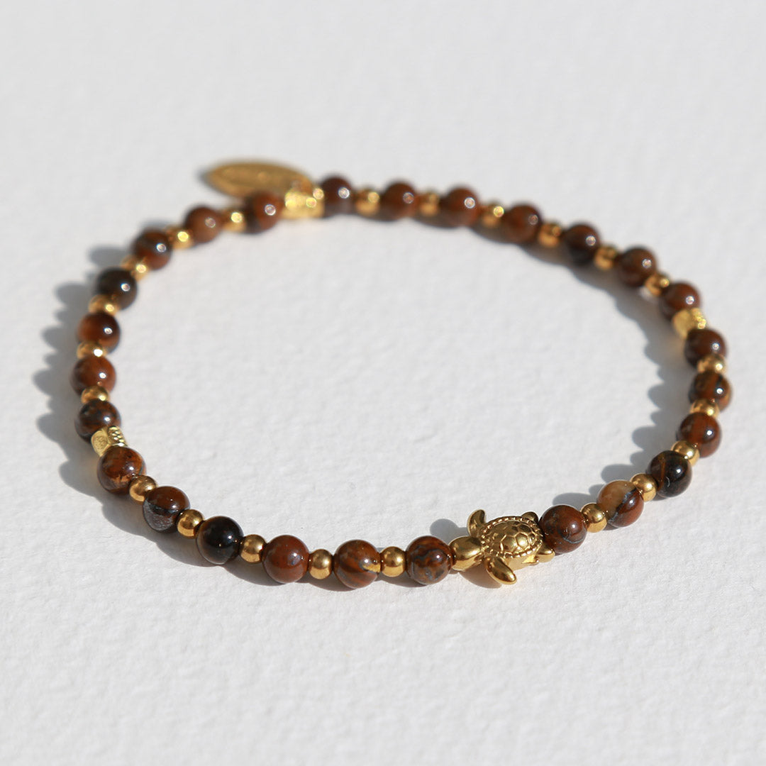 Bracelet gemstone turtle tigereye