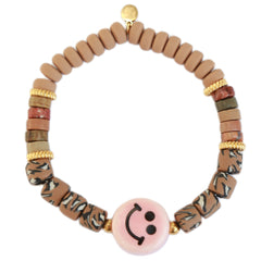 Armband smiley bruin