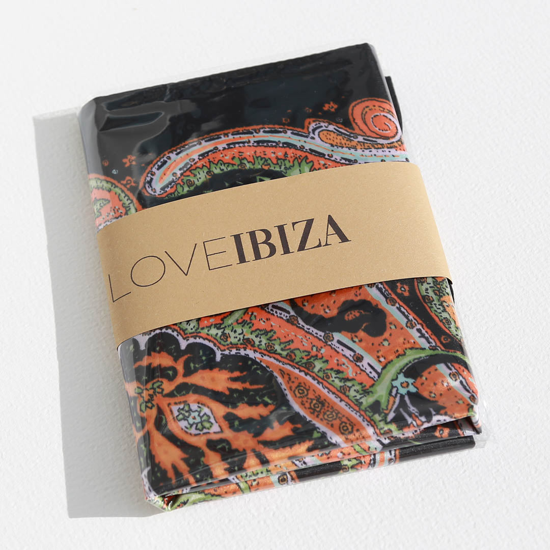 Bandana sjaal zwart oranje paisley