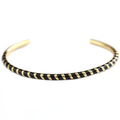 Bracelet jonc doré rayure noir