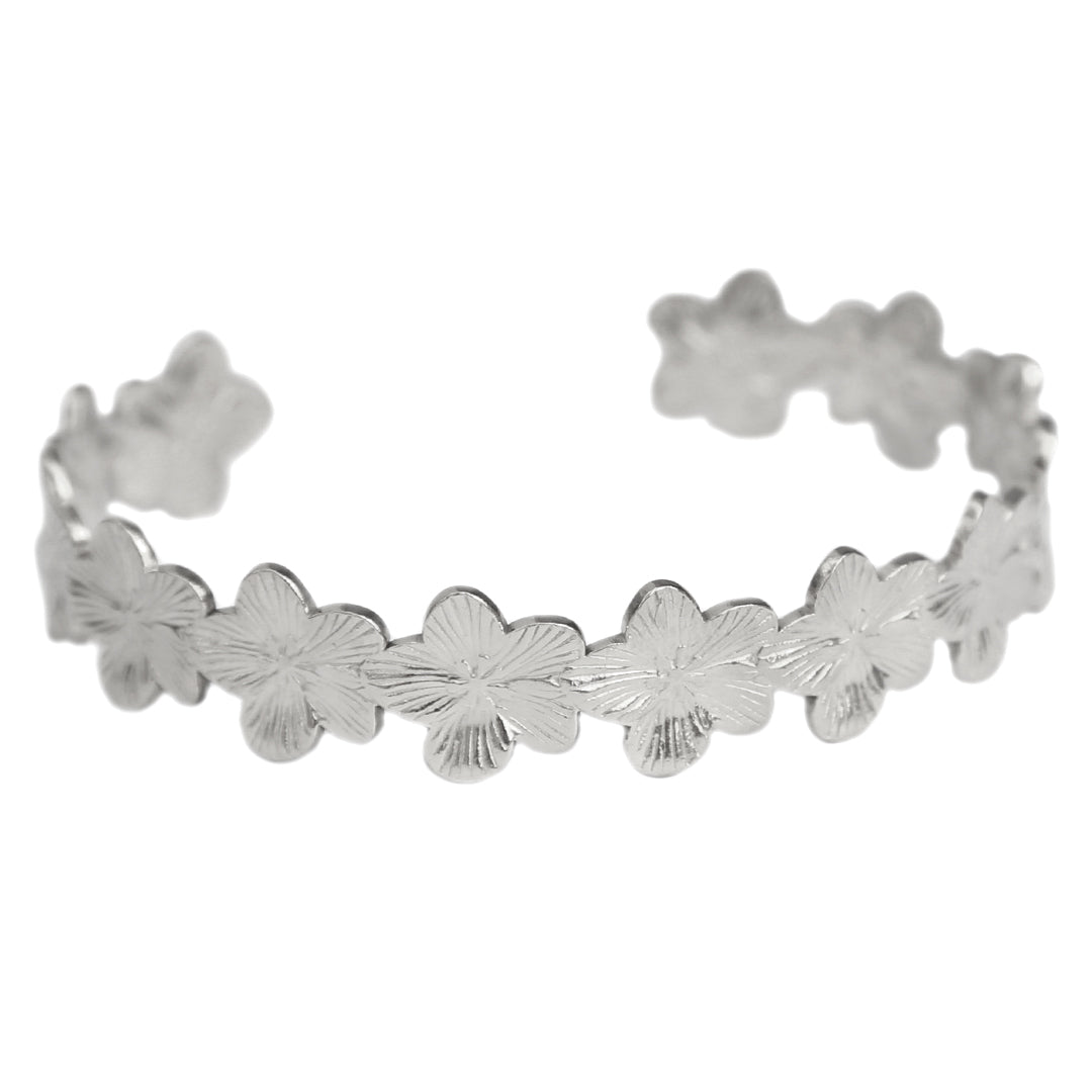 Bracelet fleur en argent