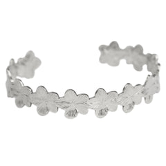 Bracelet fleur en argent