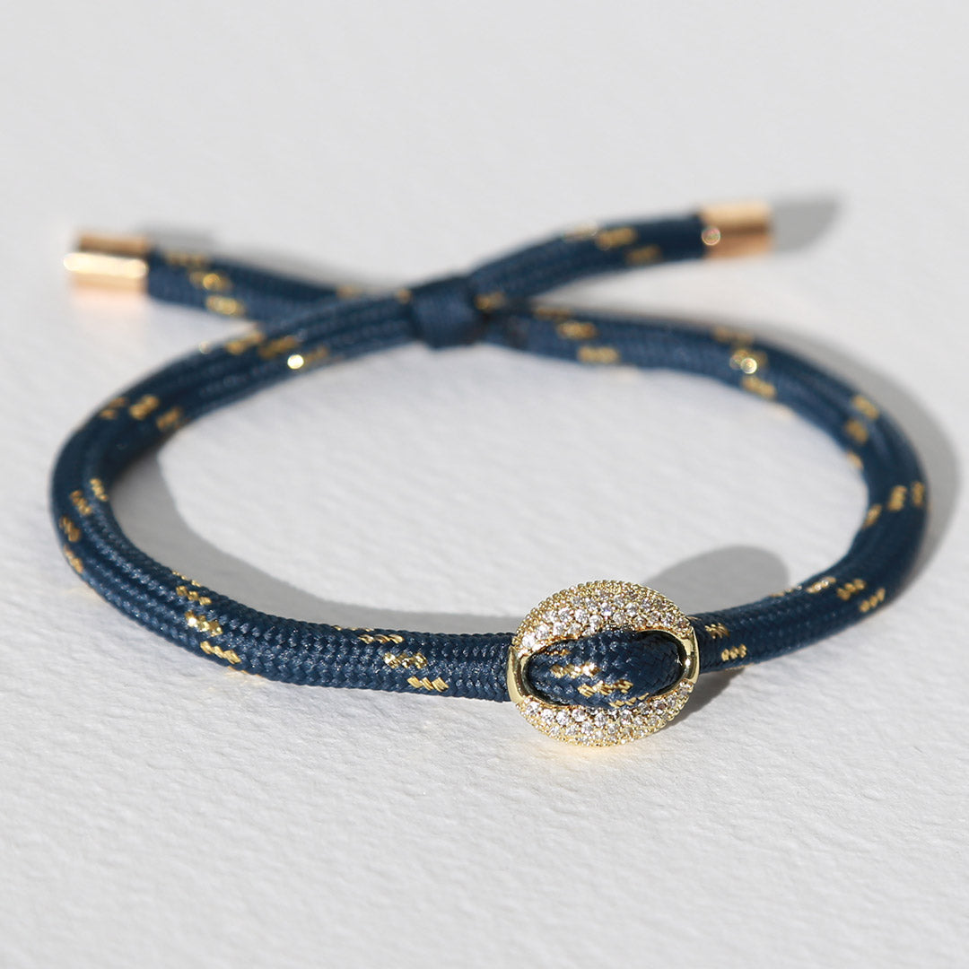 Armband bean diamant blauw