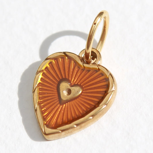 Orange heart charm 1080