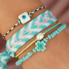 Bracelet clover stone blue