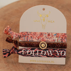 Ibiza elastiekjes brown glitz