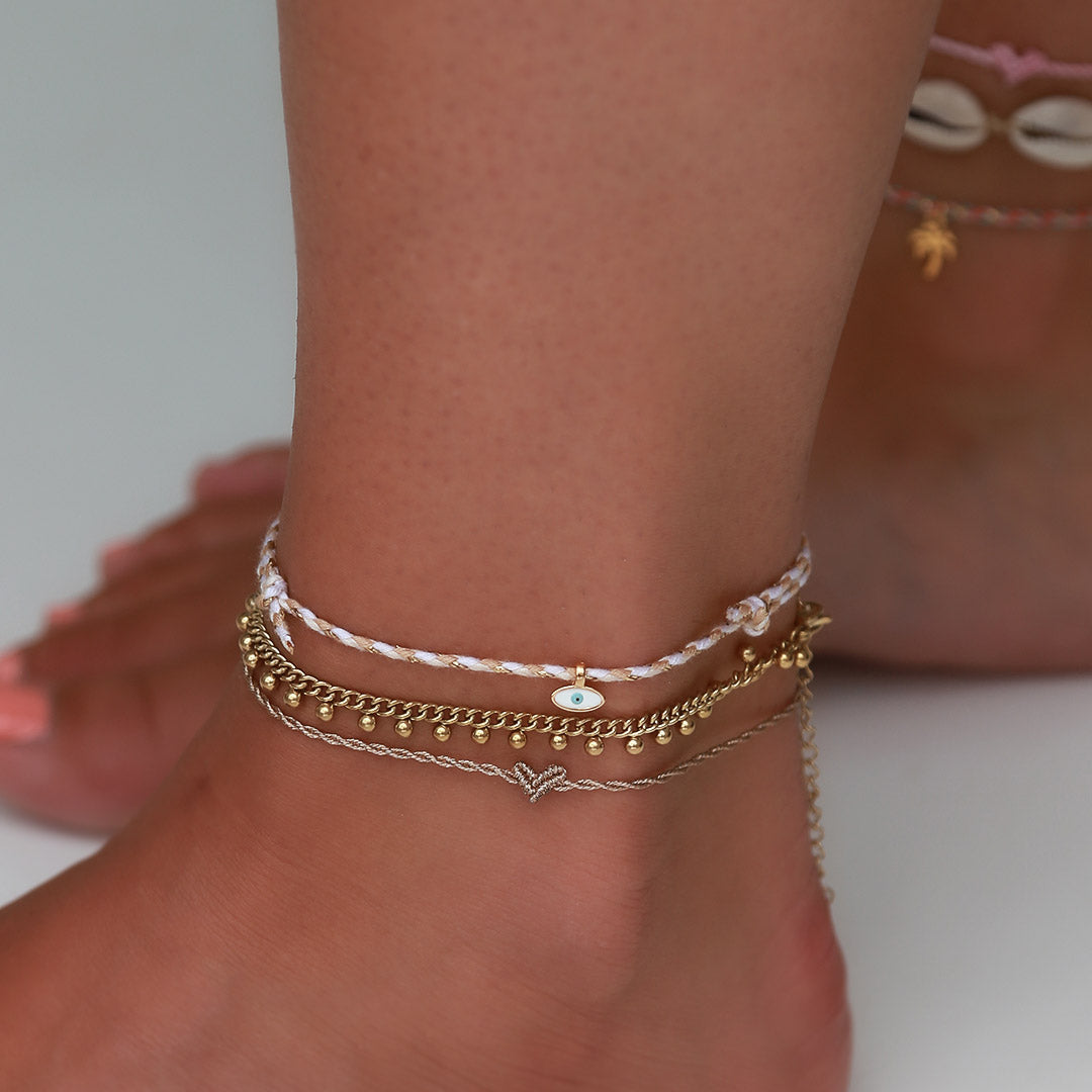 Enkelbandje love Ibiza heart champagne