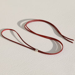 Choker Navajo burgundy zilver