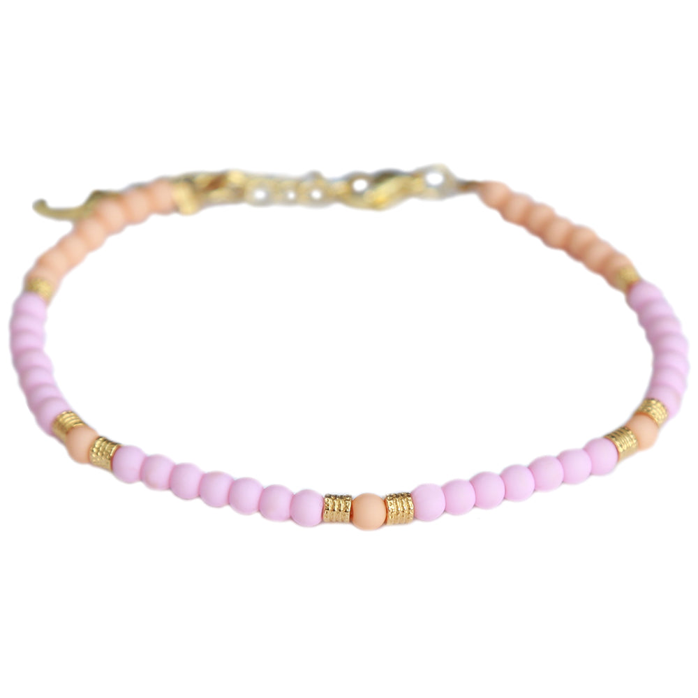 Enkelbandje jondal pink  peach