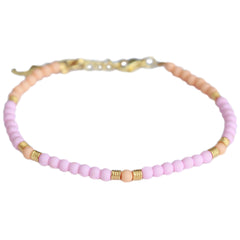 Enkelbandje jondal pink  peach