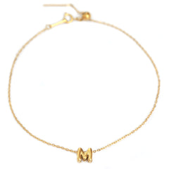 Bracelet de cheville en or avec l'initiale de votre choix