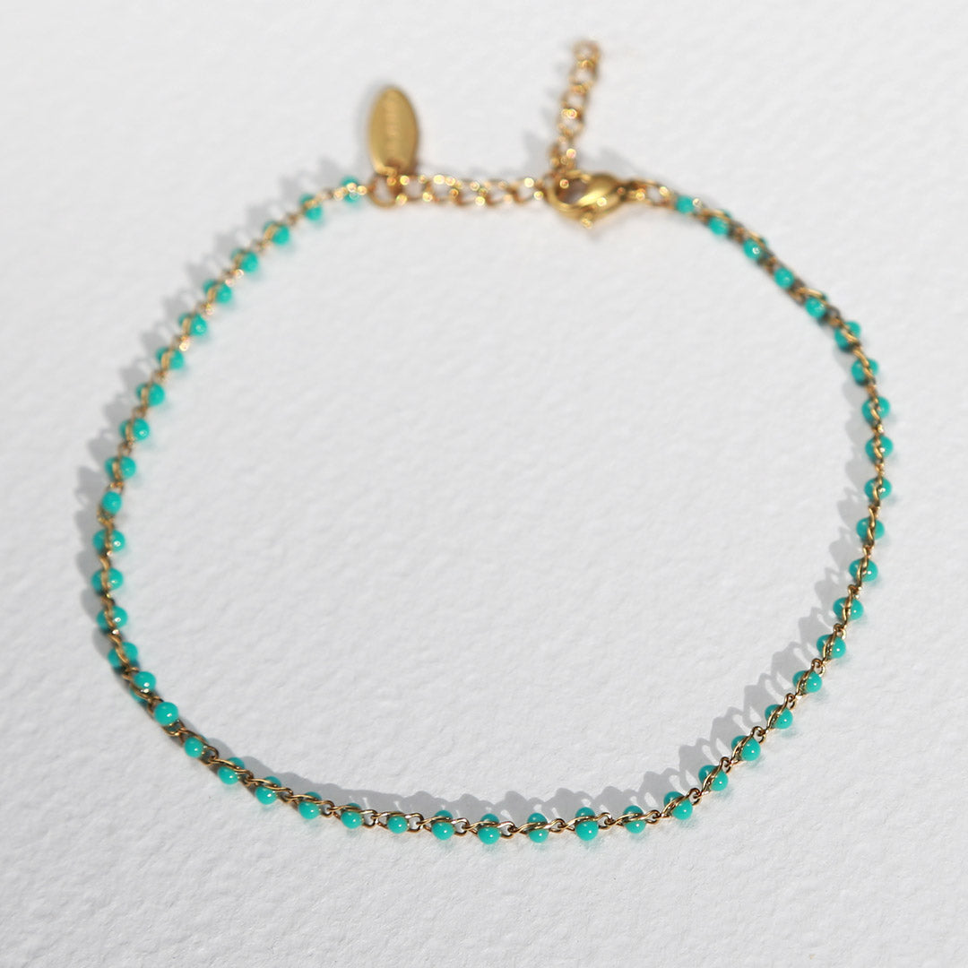 Enkelbandje chain turquoise