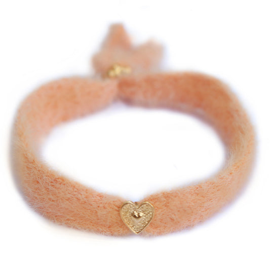 Armband fluffy zalm