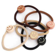 Juego de 5 gomas para el pelo con forma de emoticonos