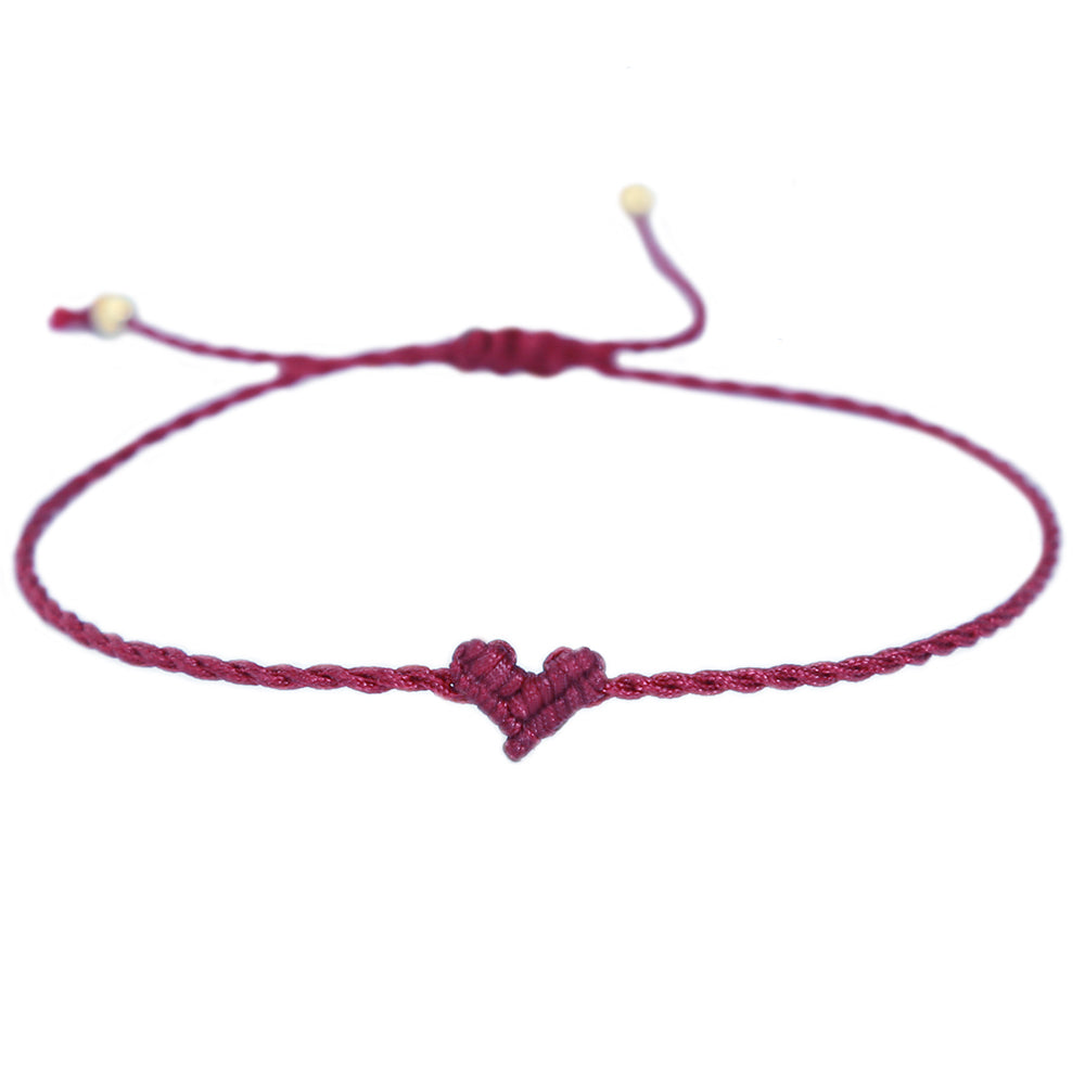 Love Ibiza heart armband burgundy