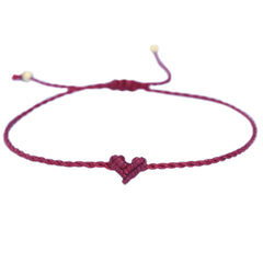 Love Ibiza heart armband burgundy