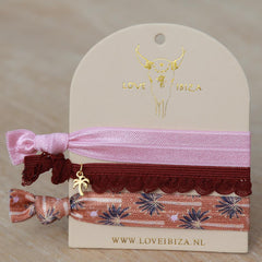 Ibiza hair ties Palm rose