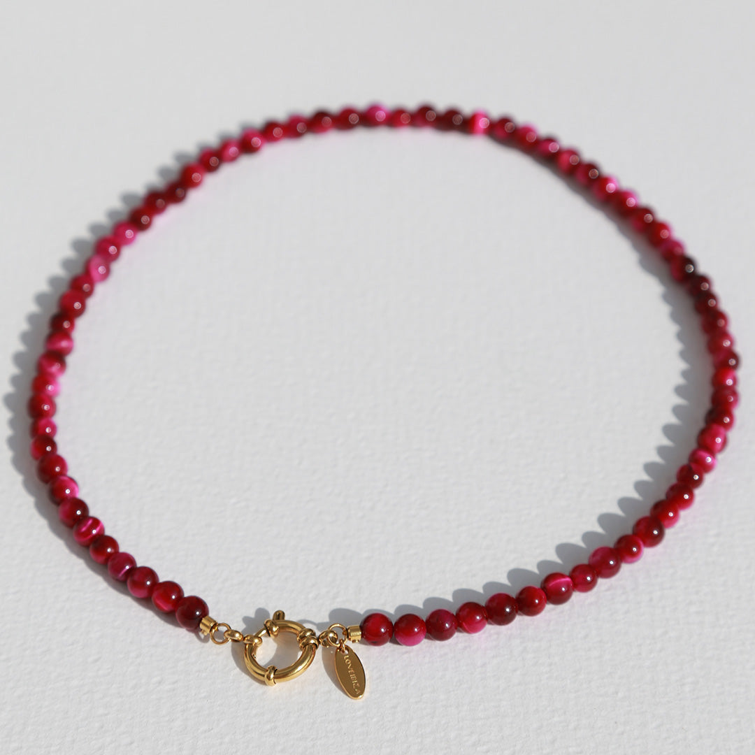 Collier Javea avec pierre cerise