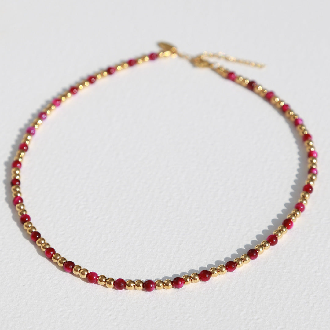 Collier Moraira pierre en cerise 
