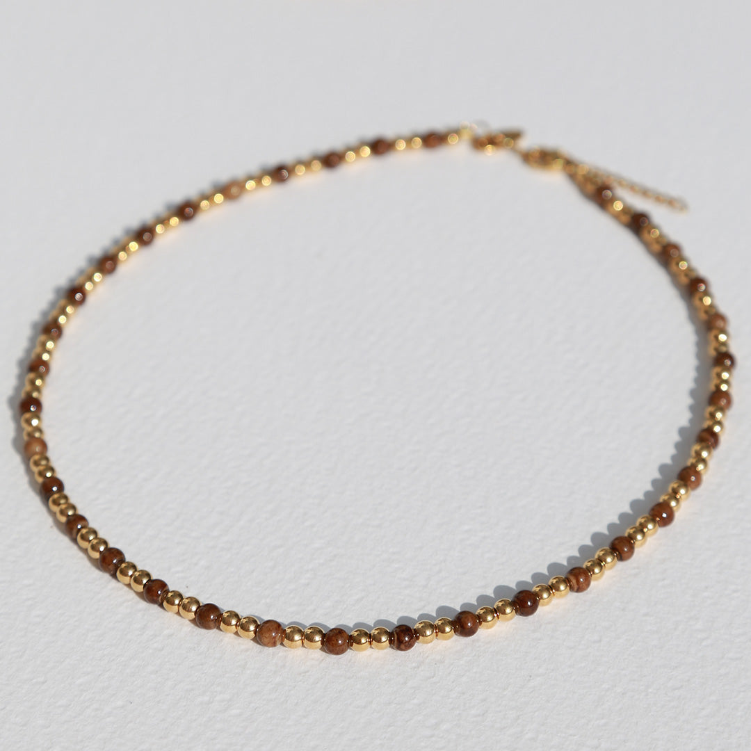 Collier en pierre brune Moraira