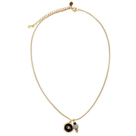 Gouden ketting mystic soul eye black