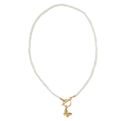 Necklace pearl butterfly