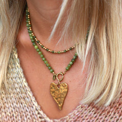 Collier Javéa pierre d'olive