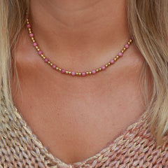 Collier Moraira en pierre rose