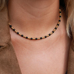 Collier Moraira avec pierre noire