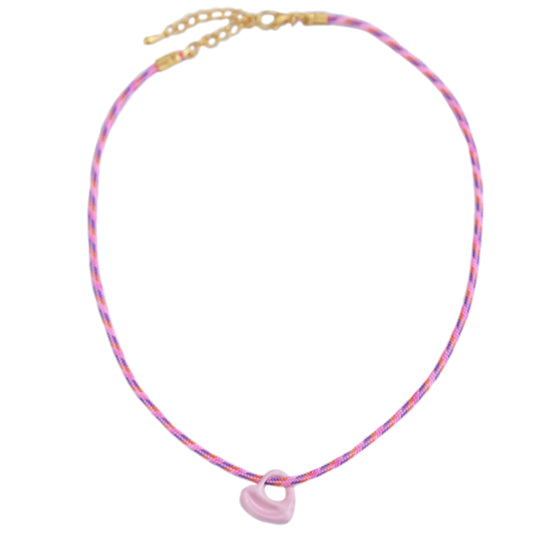 Ketting surf pink heart 1000