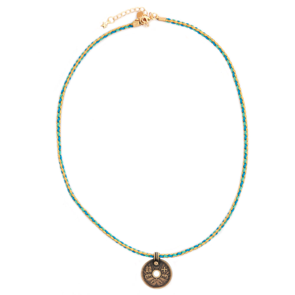 Halskette tibetanisches Amulett blau