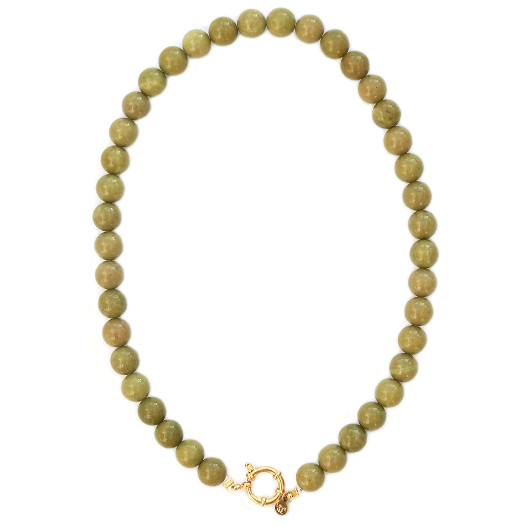Collar burbuja piedra oliva