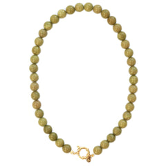 Collar burbuja piedra oliva